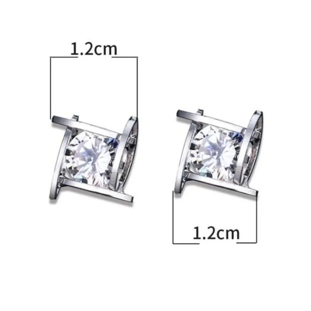 New.Silver 3D Cage  Stud Earrings, beautiful Earrings, cute Earrings - Picture 6 of 8